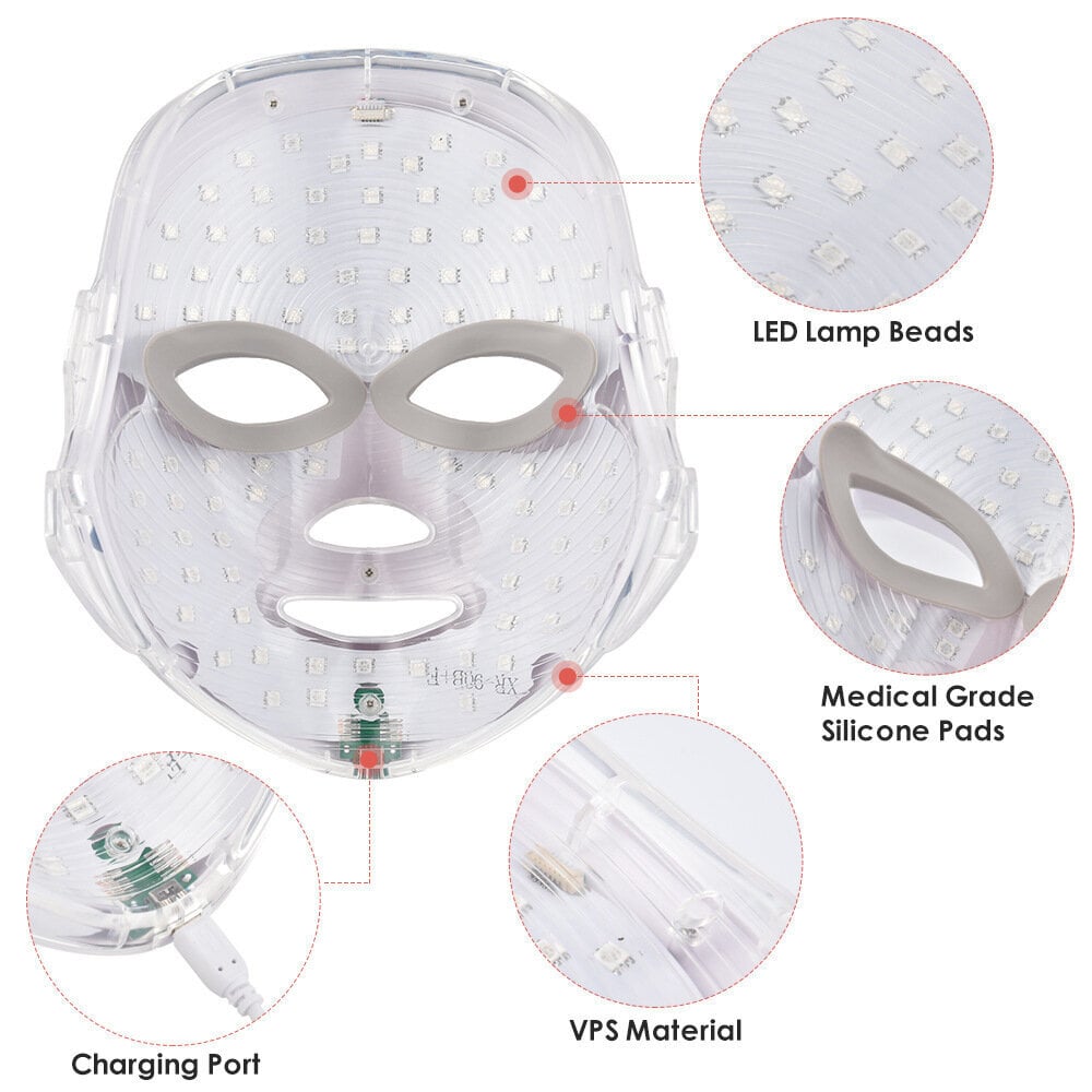 LED valgusteraapia mask PanoramaGoods v7 цена и информация | Näohooldusseadmed | kaup24.ee