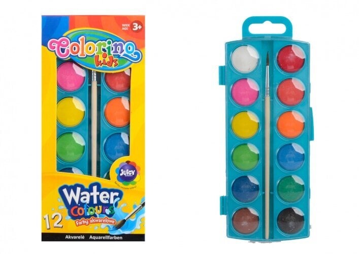 Colorino Kids Vesivärvid väikesed 12 värvi hind ja info | Kunstitarbed, voolimise tarvikud | kaup24.ee