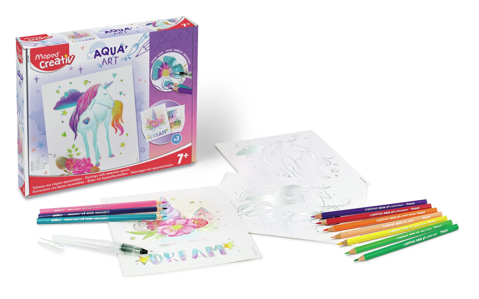 Piltide värvimise komplekt Maped Creativ Aqua Art Unicorns hind ja info | Arendavad mänguasjad | kaup24.ee