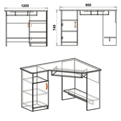 Kirjutuslaud CY-14, pruun цена и информация | Компьютерные, письменные столы | kaup24.ee