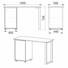 Kirjutuslaud Loft-5, pruun hind ja info | Arvutilauad, kirjutuslauad | kaup24.ee