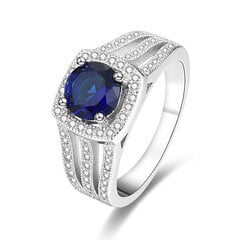 Beneto Hõbesõrmus sinise kristalliga AGG326 hind ja info | Sõrmused | kaup24.ee
