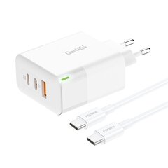 Foneng Wall charger GAN65 GaN - USB + 2xType C - PD 65W 3A with Type C to Type C white цена и информация | Зарядные устройства для телефонов | kaup24.ee