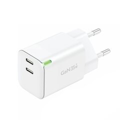 Foneng Wall charger GAN35 GaN - 2xType C - PD 35W 3A white цена и информация | Зарядные устройства для телефонов | kaup24.ee