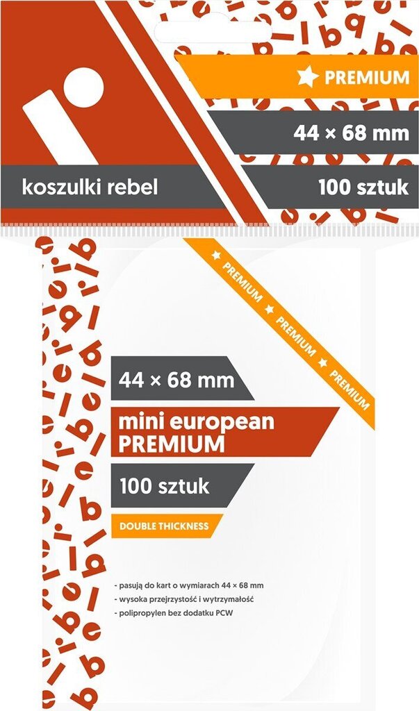 Vahetükid kaartidele Rebel Mini European Premium, 100 tk hind ja info | Lauamängud ja mõistatused | kaup24.ee