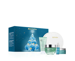 Biotherm Aqua Source Hyalu Plump nahahoolduskomplekt: geel, 50 ml + eliksiir, 7 ml + puhastusvahend, 50 ml + silmakreem, 5 ml + kosmeetikakott hind ja info | Näokreemid | kaup24.ee