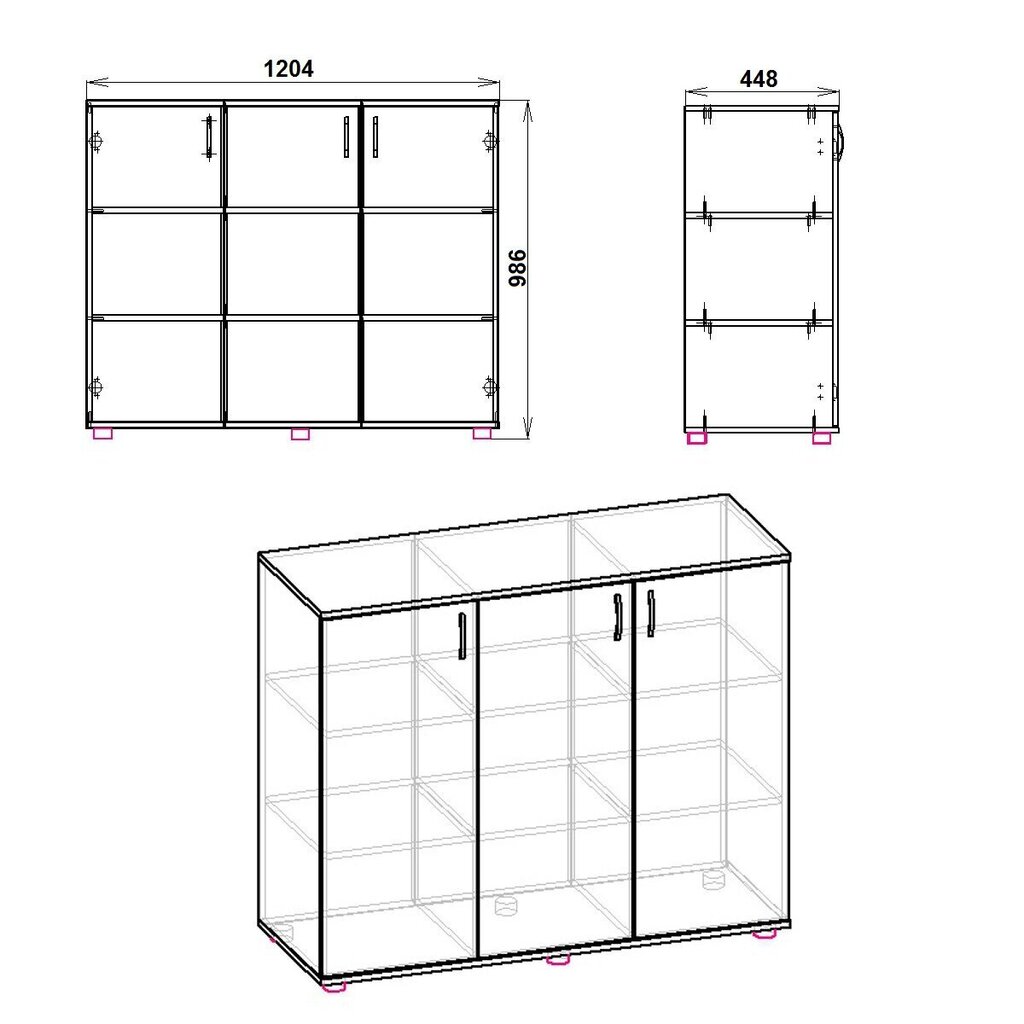 Kummut Kompanit 3D, valge hind ja info | Kummutid | kaup24.ee