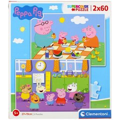 Пазл Clementoni SuperColor Peppa Pig (Свинка Пеппа), 2x60 деталей цена и информация | Пазлы | kaup24.ee