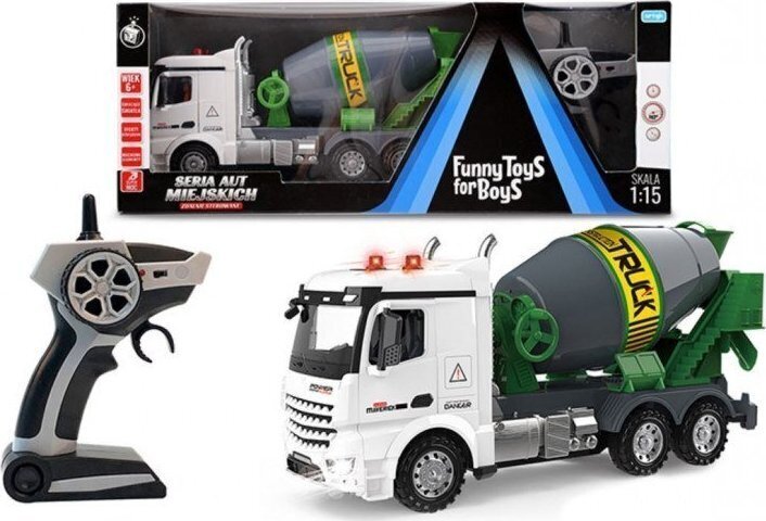 Puldiga mänguasi betoonisegisti veoauto Artyk, valge hind ja info | Poiste mänguasjad | kaup24.ee