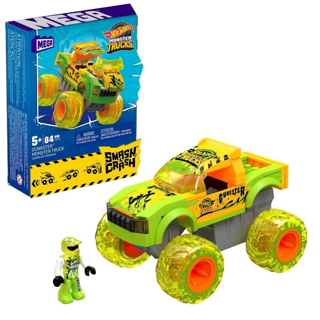 Konstruktor Jeep Mega Bloks Hot Wheels Monster Gunkster, 84 d. hind ja info | Klotsid ja konstruktorid | kaup24.ee