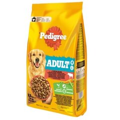 Pedigree Adult для собак крупных и средних пород с говядиной и овощами, 12 кг. цена и информация | Сухой корм для собак | kaup24.ee