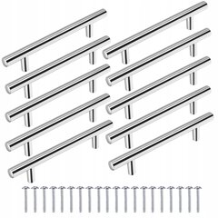 10 шт Мебельная ручка арочная Серебро 96 мм + винты цена и информация | Ручки для мебели | kaup24.ee
