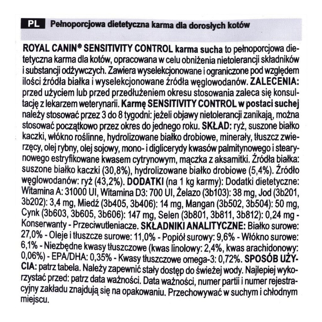 Royal Canin VHN Cat Sensitivity tundliku seedesüsteemiga kassidele, 400 g hind ja info | Kuivtoit kassidele | kaup24.ee