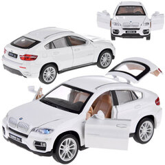 Металлический автомобиль BMW X6 со звуковыми и световыми эффектами, белый цена и информация | Игрушки для мальчиков | kaup24.ee