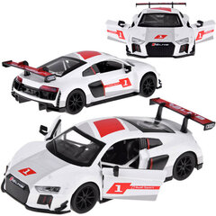Металлический спортивный автомобиль Audi R8 LMS со звуковыми и световыми эффектами, белый цена и информация | Игрушки для мальчиков | kaup24.ee
