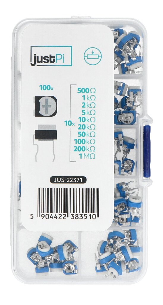 Paigalduspotentsiomeetrite komplekt JustPi, 100 tk цена и информация | Muusikariistade tarvikud | kaup24.ee