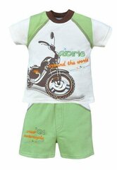 костюм с мотоциклом 62 см, зеленый цена и информация | Комплекты для мальчиков | kaup24.ee