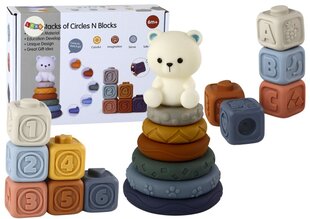 Набор мягких блоков Мишка с пирамидкой цена и информация | Игрушки для малышей | kaup24.ee