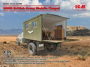 Liimitav mudel ICM 35586 WWII British Army Mobile Chapel 1/35 цена и информация | Склеиваемые модели | kaup24.ee