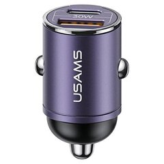 USAMS Ład. sam. 1xUSB+1xUSB-C C38 30W PD Fast Charge z wbudowanym pieścieniem fioletowy|purple CC206CC02 (US-CC206) цена и информация | Зарядные устройства для телефонов | kaup24.ee