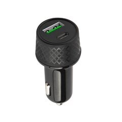 Forever car charger 1xUSB 2,4A + 1xUSB-C PD 45W LA-04 black цена и информация | Зарядные устройства для телефонов | kaup24.ee