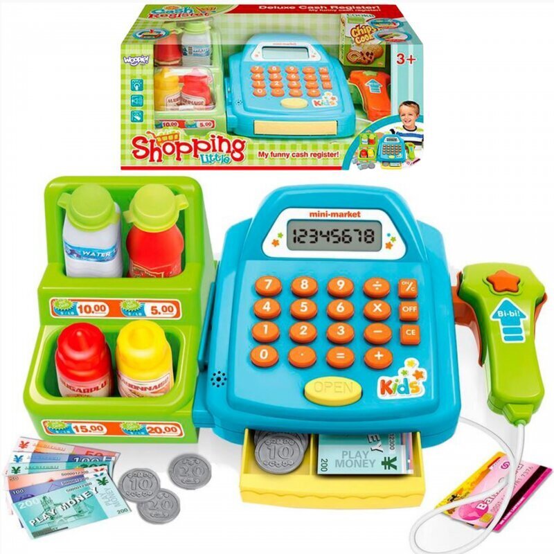 Mängukassaaparaat koos riiuli ja tarvikutega Woopie hind ja info | Tüdrukute mänguasjad | kaup24.ee