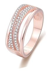 Beneto Серебряное кольцо с покрытием из розового золота с цирконами AGG340 цена и информация | Кольцо | kaup24.ee