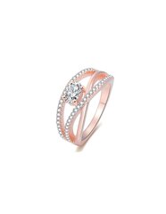 Beneto Серебряное кольцо с покрытием из розового золота с цирконами AGG331 цена и информация | Кольцо | kaup24.ee