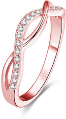Beneto Серебряное кольцо с покрытием из розового золота и кристаллами AGG191 цена и информация | Кольца | kaup24.ee