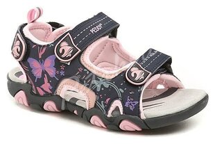 Peddy sandaalid tüdrukutele, tumesinine / roosa цена и информация | Детские сандали | kaup24.ee