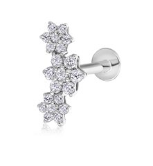 Valgest kullast kõrvarõngas Piercing teemantidega 0,15 karaati hind ja info | Kõrvarõngad | kaup24.ee