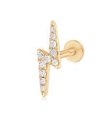 Kollase kullaga kõrvarõngas Piercing teemantidega 0,09 karaati hind ja info | Kõrvarõngad | kaup24.ee