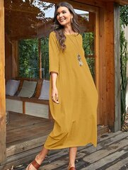 Женское летнее платье оверсайз в стиле бохо SUNNYME, горчично-желтое цена и информация | Платья | kaup24.ee