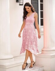 Женское асимметричное кружевное платье Meetjen, розовое цена и информация | Платья | kaup24.ee