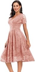 Женское кружевное платье в стиле рокабилли SEBOWEL, розовое цена и информация | Платье | kaup24.ee