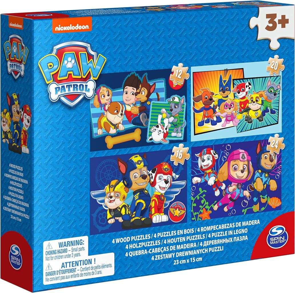 Puidust pusle Spin Paw Patrol 4in1 6040049 цена и информация | Pusled | kaup24.ee