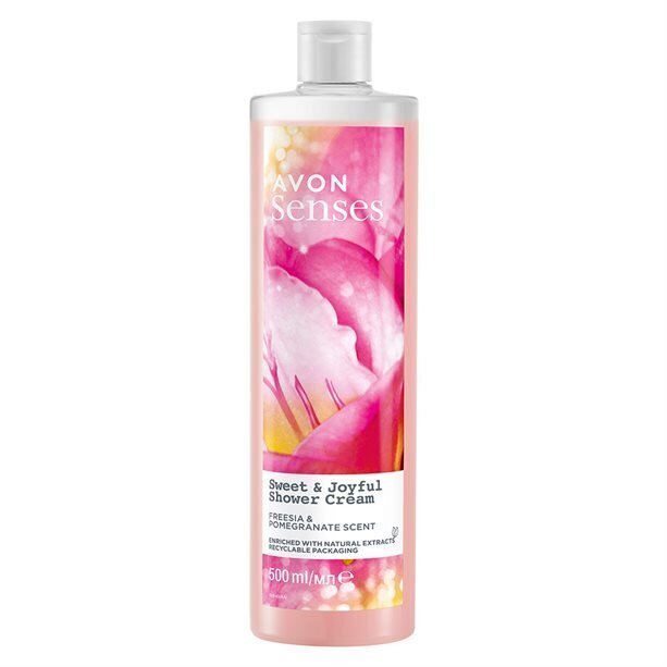 Dušigeel freesia ja granaatõuna aroomiga, Avon Sweet & Joyful, 500ml hind ja info | Dušigeelid, õlid | kaup24.ee