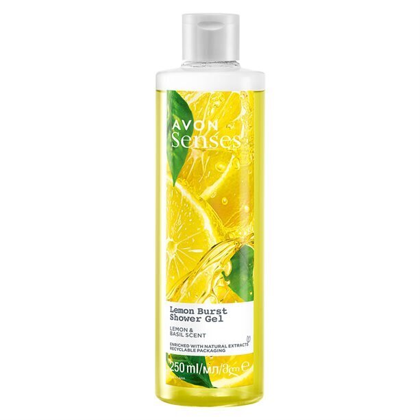 Dušigeel sidruni ja basiiliku aroomiga, Avon Lemon Burst, 250ml hind ja info | Dušigeelid, õlid | kaup24.ee