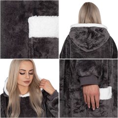 Одеяло с капюшоном большого размера hoodie blanket Springos HA7330, серое цена и информация | Одеяла | kaup24.ee