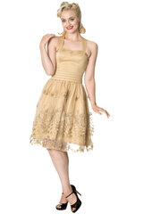 Женское платье-фигуристка в стиле ретро Vintage Dolls, золотое цена и информация | Платье | kaup24.ee