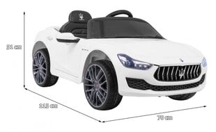 Laste ühekohaline elektriauto Maserati Ghibli SL631, valge цена и информация | Электромобили для детей | kaup24.ee