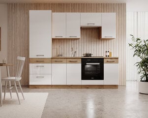 Köögimööblikomplekt Vika 240, valge/pruun hind ja info | Köögimööbli komplektid | kaup24.ee
