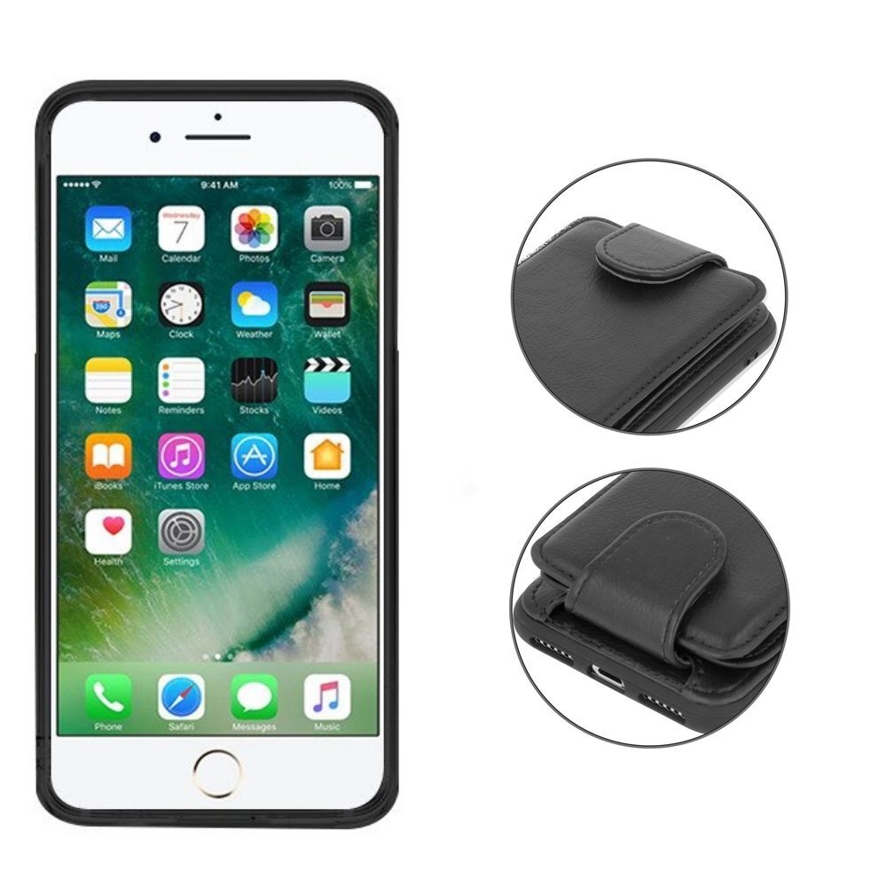 Mocco Smart Wallet Eco Leather Case - Card Holder For Apple iPhone 7 Plus / iPhone 8 Plus Black hind ja info | Telefoni kaaned, ümbrised | kaup24.ee
