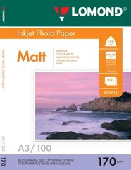 Lomond Photo Inkjet Paper Matte 170 g/m2 A3, 100 sheets, double sided цена и информация | Аксессуары для фотоаппаратов | kaup24.ee