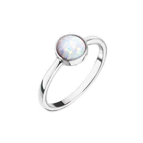 Evolution Group Hõbesõrmus valge opaaliga 15001.1 valge цена и информация | Sõrmused | kaup24.ee