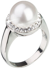 Evolution Group Hõbedane pärlsõrmus Swarovski London Style 35021.1-ga hind ja info | Sõrmused | kaup24.ee