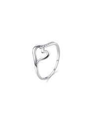 Võluv hõbedane sõrmus tsirkoonidega Heart R00019 hind ja info | Sõrmused | kaup24.ee