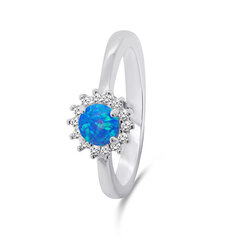 Brilio Silver hõbedane sõrmus opaali ja tsirkoonidega RI056WB hind ja info | Sõrmused | kaup24.ee