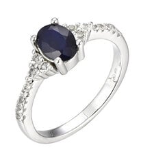 Brilio Silver Красивое серебряное кольцо с сапфиром Драгоценный камень SRC0203S цена и информация | Кольцо | kaup24.ee
