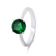 Brilio Silver hõbedane sõrmus rohelise tsirkooniga RI057WG hind ja info | Sõrmused | kaup24.ee